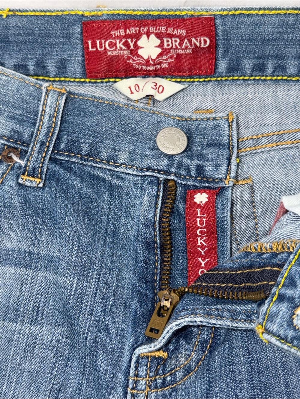 Lucky Brand Beachcomber Bermuda Denim Embroidered Pockets Shorts - Picture 2 of 7